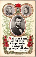 VTG Postcard~Sheahan’s Famous People~Abraham Lincoln~Quote: All That I~ 1908~KB4 picture