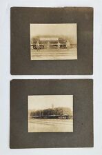 antique 2pc BOSTON MAINE RR CARS PHOTOS tree filled HM Robinson Gould & Bros picture