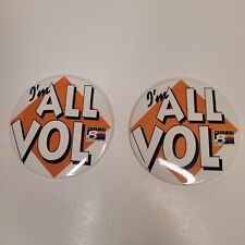 Tennessee Volunteers 2 Button Pinback lot  I’m All Vol WVLT TV Big Orange Vols A picture
