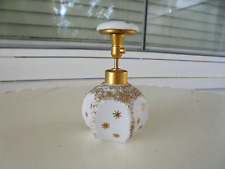 Vintage DeV DeVilbiss Perfume Bottle Atomizer White w/ Gold Stars picture