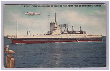 Postcard FL 1952 Boat Ferry Aircraft View Hillsborough St Petersburg Florida picture