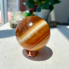 610g Natural Banded orange calcite energy crystal ball healing home decor 2th picture