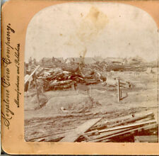 TEXAS, Galveston, Graves in the Sand Near the Beach--Keystone Stereoview A40 picture