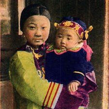 Antique 1890s Chinese New Year Woman Child Postcard San Francisco California picture