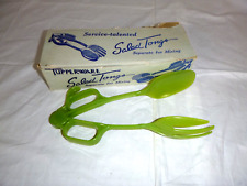 Vtg 1954 Original Tupperware Salad Tongs Service-Talented w/box USA Green picture