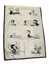 PAIR Vintage 1966 Schulz Peanuts Character Curtain Panels Handmade MCM 37