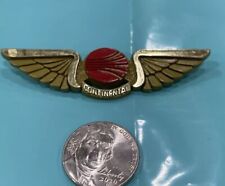 Gold Tone Plastic Continental Airlines Collectible Jr. Pilot Wings Lapel Pin Vtg picture