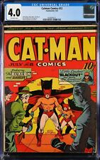CATMAN COMICS #12 CGC VG 4.0 CONTINENTAL 1942 SCARCE, ONLY 20 ON CENSUS picture
