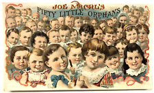FIFTY LITTLE ORPHANS CIGARS, ORIGINAL WINDOW HANGER, CA. 1900 - CHILDREN *** picture