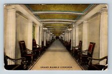 Chicago IL, Congress Hotel, Grand Marble Corridor, Illinois Vintage Postcard picture