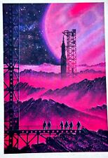 1973 Space Art Fantastic Spaceship on satellite Jupiter Propaganda Postcard picture