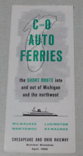 1962 Chesapeake and Ohio Auto Ferries time table Milwaukee Manitowoc Kewaunee picture