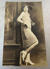 VINTAGE LESTER STUDIO KITTANNING PA. FLAPPER WOMAN POST CARD picture