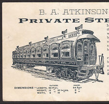 Robbins Cylindrical Steel Passenger Car Co Atkinson Railroad Train Card Boston picture