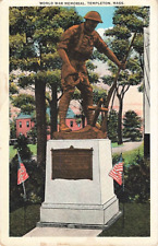 Postcard World War WWI Memorial Templeton Massachusetts WB picture