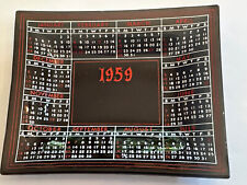 Vintage 1959 Calendar Black & Red Glass Ashtray picture
