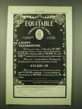 1902 Equitable Insurance Ad - A happy thanksgiving picture