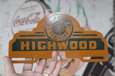 1950s HECCO HI POWER GAS HIGHWOOD PAINTED METAL TOPPER SIGN HECCOELNE OIL picture