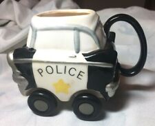 Retro Wheelees Police Car  Coffee Mug W Rolling Wheels Applause 27118 Rare 1989 picture