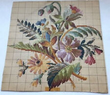 ANTIQUE ORIGINAL BERLIN WOOLWORK  HAND PAINTED CHART PATTERN FLORAL WITH LEAVES picture