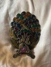 Peacock Hand Mirror Purple Design Unique Rare picture