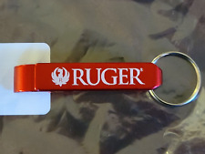 RUGER Firearms Red Aluminum Bottle Opener Keychain NEW IN PACKAGE picture