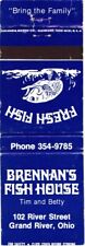 Brenna's Fish House, Fresh Fish, Grand River, Ohio, Vintage Matchbook Cover picture