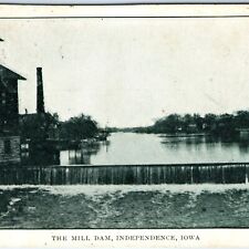 c1910s Independence, IA Mill Dam Litho Photo Wapsipinicon Wapsi River PC A120 picture