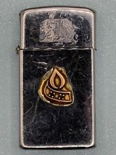 Vintage 1979 Flame Emblem Chrome Slim Zippo Lighter picture