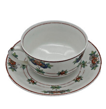 Vintage O.P. Co. Syracuse China Canterbury Cup & Saucer 5.5 in Flower Design-A24 picture