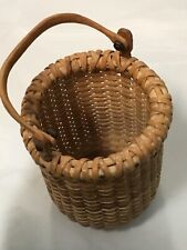 Vintage Mini Nantucket Lightship Basket with Swing Handle,3 Wide, 4” Tall picture