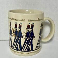Vtg 70s Hallmark Marching Band Coffee Mug  Navy Blue & Gold 10 oz picture