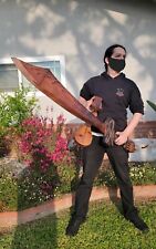 Huge Witco Mid Century Tiki Carved 5 Ft Wood Hanging Sword 1960s Vtg Wall Art💥 picture