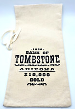 Bank Of Tombstone.. Canvas Bag..Sack..Money Bank Coin Bag w/ Tie Straps - 9
