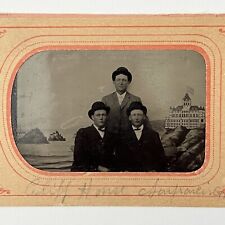 Antique Tintype Photograph Handsome Young Men Cliff House San Francisco CA picture
