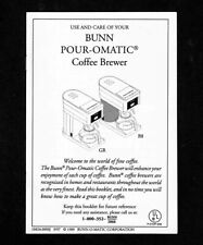 Vintage 1989 Bunn Pour-OMatic Coffee Brewer Maker GR B8 User Manual ONLY picture