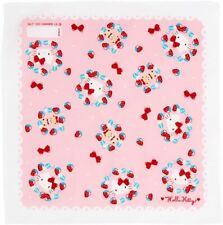 NEW NWT Sanrio Hello Kitty Kawaii Handkerchief 100% Cotton Strawberries Japan picture