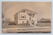 Single Story Home and Couple Palm Trees Real Photo Postcard picture