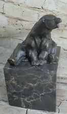 Vintage Style Metal Polar Bear Figurine Brass Bronze Brown Patina Sculpture Sale picture