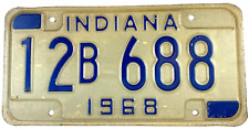 Vintage Indiana 1968 Auto License Plate Clinton County Garage Decor Collector picture