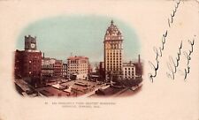 San Francisco CA Downtown c1902 Newspapers Chronicle Examiner Vtg Postcard A30 picture