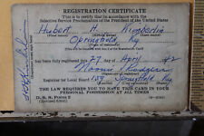 1942 WWII Selective Service Card Registration Certificate Springfield KY picture