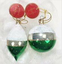 2 Czech Republic Glass Christmas Ornament Home for the Holidays Green picture
