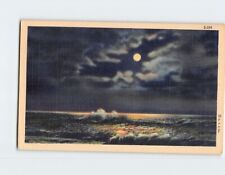 Postcard Evening Moonlight Waves Seascape Scenery USA picture