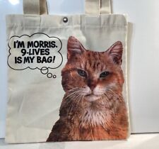 Vintage Morris the Cat 9 Lives Canvas Tote Bag Snap Closure   picture