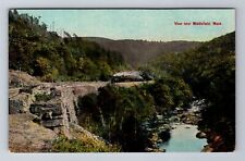 Middlefield MA-Massachusetts, Train View Near River, Vintage Souvenir Postcard picture