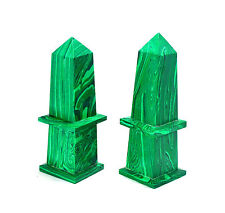 Green Malachite 165MM Healing Power Grand Tour Pietra Pedra Dura Obelisk Tower picture