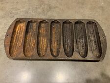 Vintage Lodge USA Cast Iron 7 Ear Cornbread Muffin Pan Mold Marked And Numbered picture