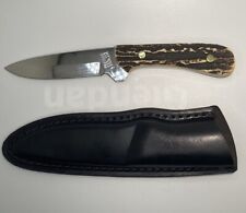 Rare Custom Western Knife W83 New Stag Stamped J With Sheath Beautiful Knife picture