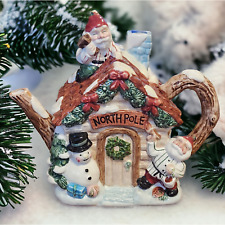 Fitz and Floyd Omnibus NORTH POLE SANTA TEAPOT 1995 picture